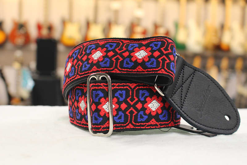 Souldier Strap Fillmore Red/White/Blue w/ Black Leather Ends *Free Shipping in the USA* image 1