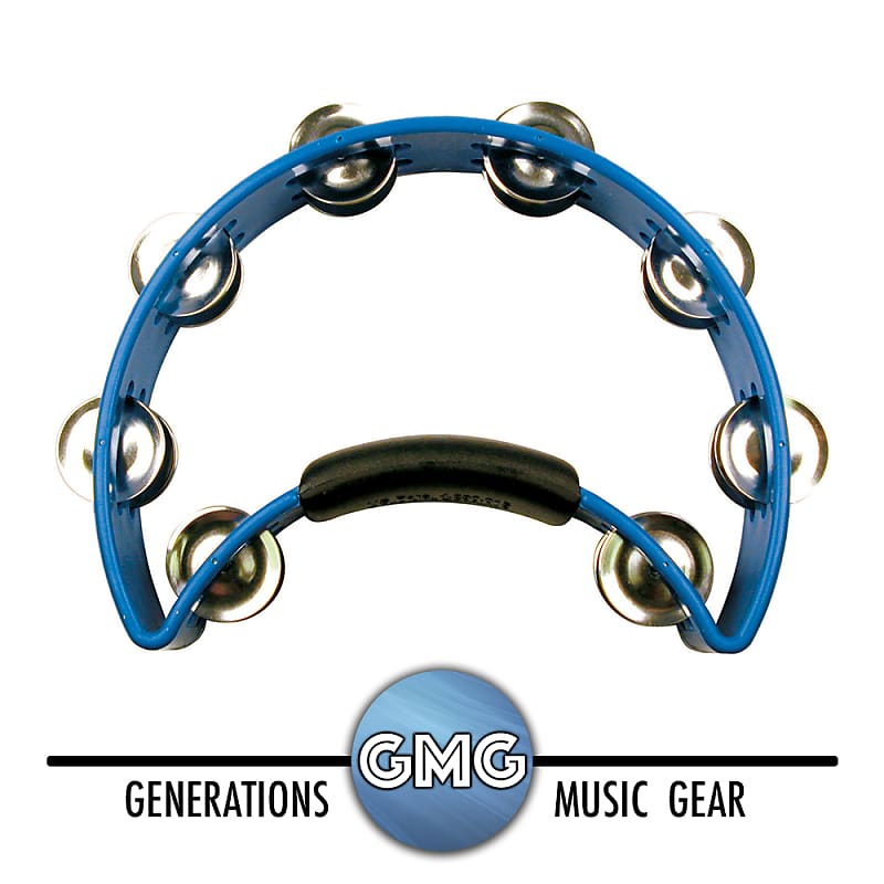 Rhythm Tech RT1040 Blue Tambourine with Double Row Nickel Jingles and Ergonomic Grip **FREE SHIPPING!** image 1