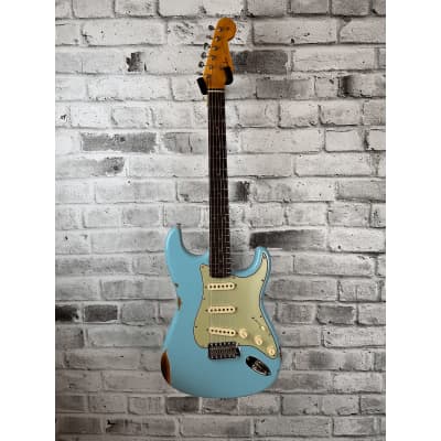 Fender Custom Shop Late 1962 Stratocaster Relic with Closet Classic Hardware, Rosewood Fingerboard, Faded Aged Daphne Blue for sale