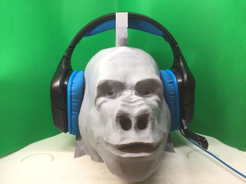 Fun Gorilla Headphone Stand! Headset Hanger Rack, Like Monkey, Ape, Gibbon, Primate Holder Stands. image 1