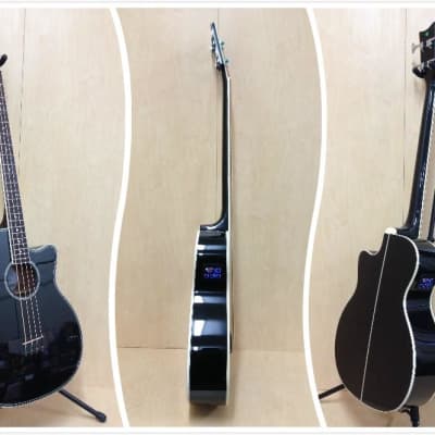 Haze FB711BCEQBK34 4-String Electric-Acoustic Bass Guitar with EQ, comes with bag, picks image 10