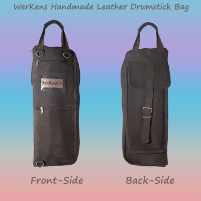 WerKens Leather Drumstick Bag Mallet Bag Drumstick Case Holder Sticks Bag