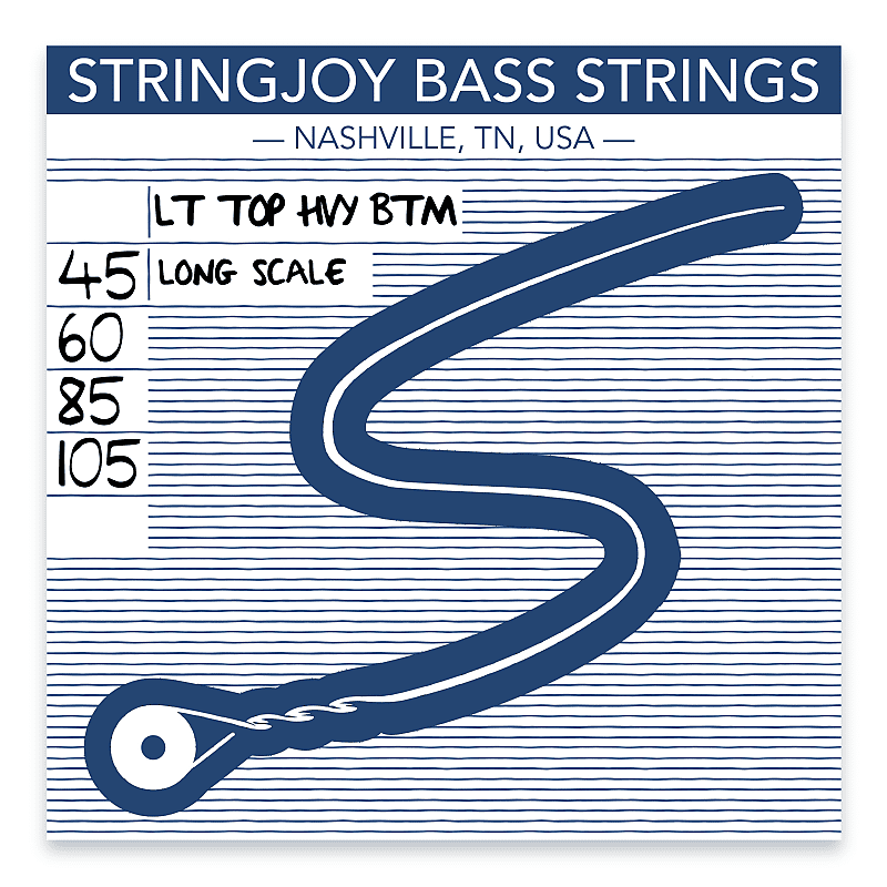 Stringjoy Light Top / Heavy Bottom Gauge (45-105) 4 String Long Scale Nickel Wound Bass Guitar Strings image 1
