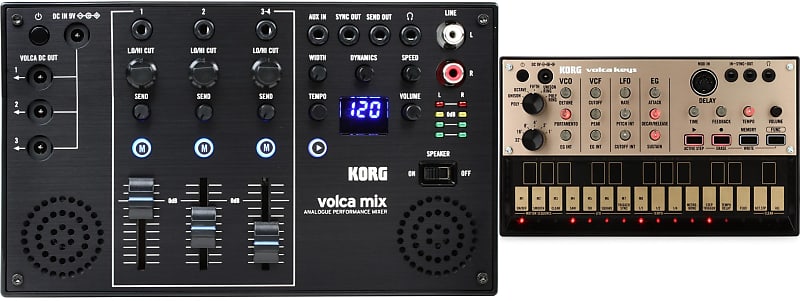 Korg Volca Mix 4-channel Analog Performance Mixer  Bundle with Korg Volca Keys Analog Loop Synthesizer image 1