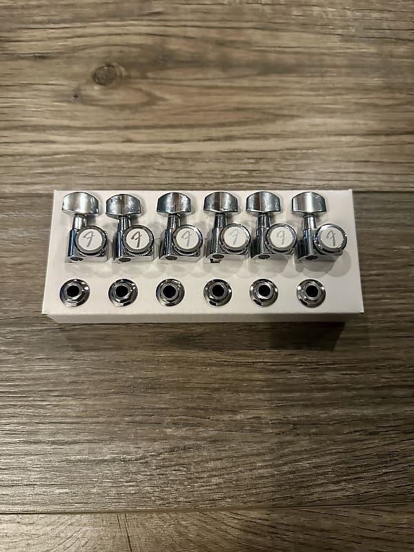 Fender Locking Tuners 2024 Polished Chrome Staggered 6 Reverb