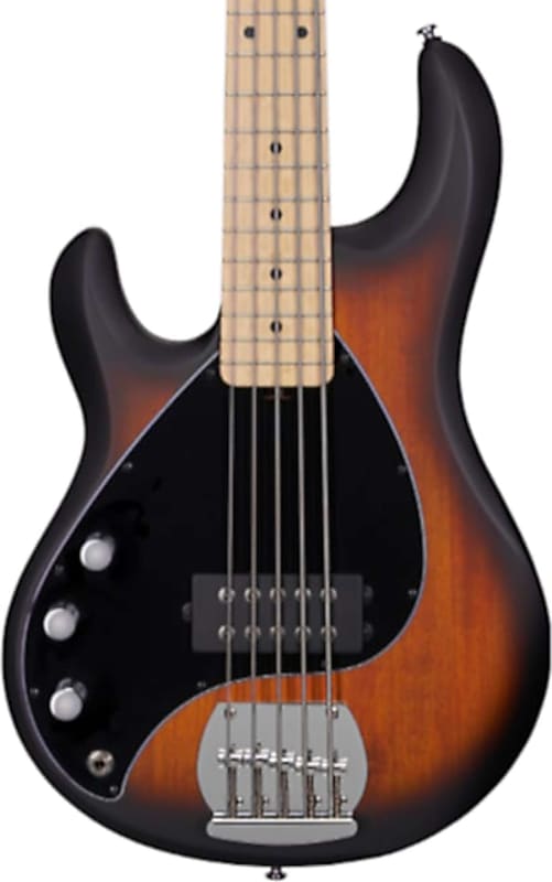 Sterling StingRay RAY5LH Left-Handed 5-String Bass Guitar, Maple Fingerboard, Vintage Sunburst image 1