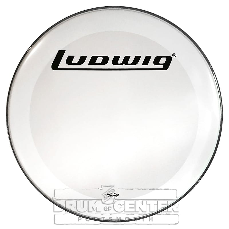 Ludwig Bass Drum Logo Head : 26" Powerstroke 3 Smooth White w/Block Logo image 1