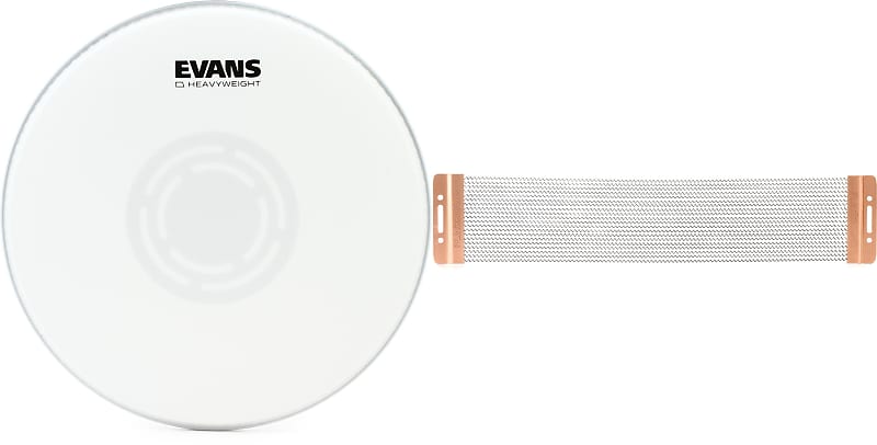 Evans Heavyweight Coated Snare Batter - 12 inch  Bundle with Puresound P1220 12" 20-strand Custom Series Snare Wire image 1