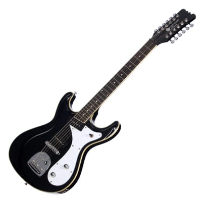 Eastwood Guitars Sidejack 12 DLX - Black and Chrome - Mosrite-inspired 12-string electric guitar - NEW! image 3