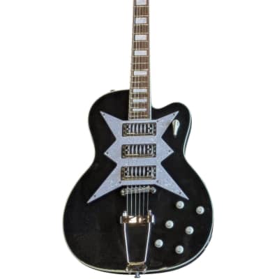 Airline Guitars RS III - Metallic Black - Vintage Roy Smeck Tribute Model Semi-Hollow Electric - NEW! for sale