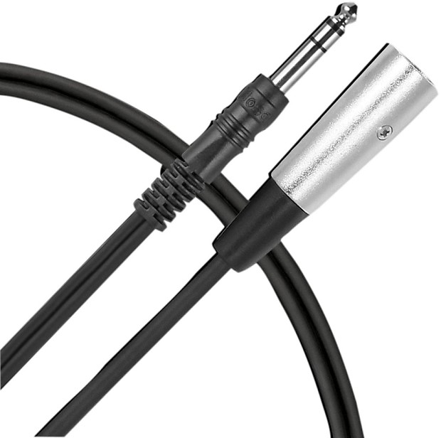 Live Wire T3BX 1/4" TRS Male to XLR Male Patch Cable - 3' image 1