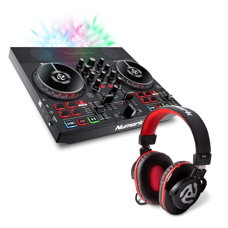 Hercules DJ 2 Control Inpulse 300, Black with 8in Stereo Mini to Dual RCA  Y-Cable (6') Bundle, Speaker