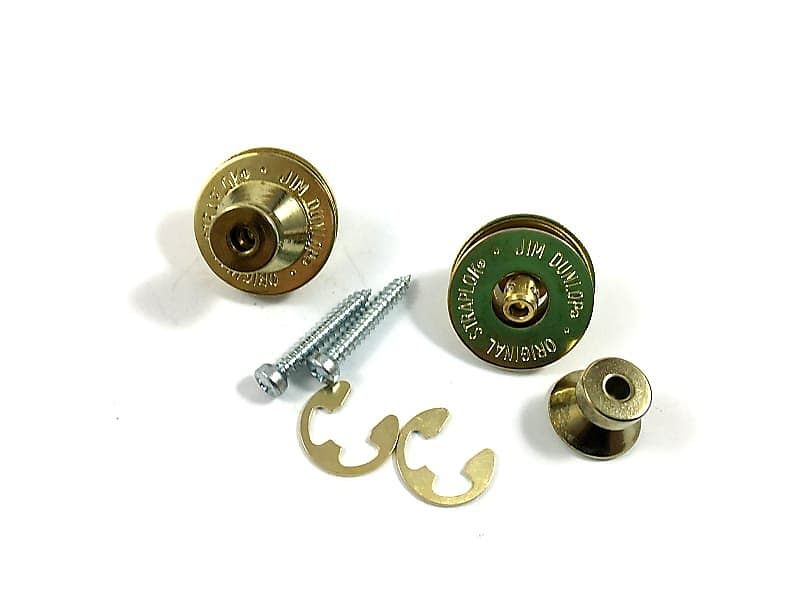 Dunlop Strap Locks - Guitar - Traditional Strap Retainer System Brass image 1
