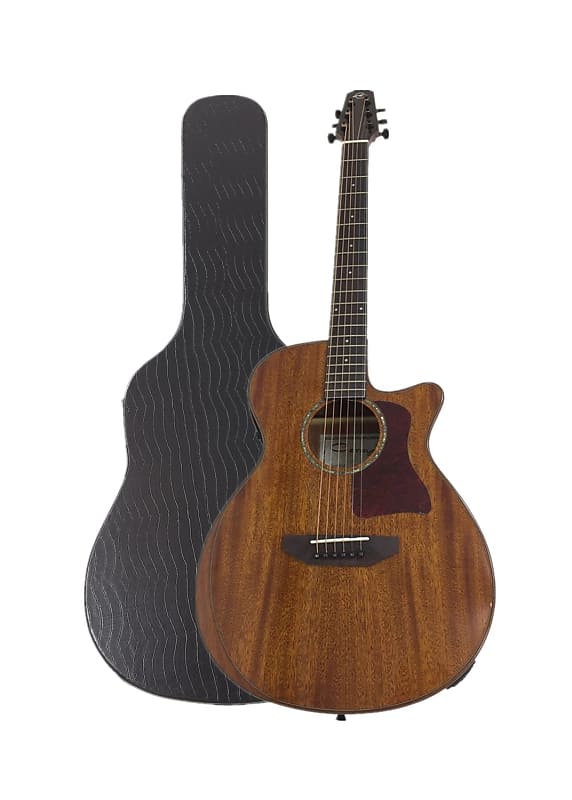 Caraya 36 All Mahogany Travel Acoustic Guitar w/Built-in EQ,Tuner