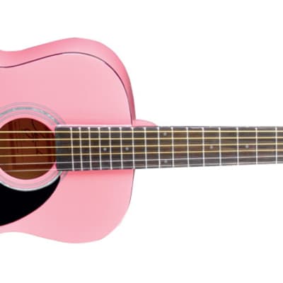 Jay Turser JJ43-PK Dreadnought Basswood Body 3/4 Size Mahogany Neck 6-String Acoustic Guitar - Pink image 3