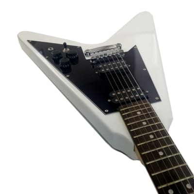Zenison Full Size Right Handed Flying V Electric 6 String Guitar 2021 White image 3