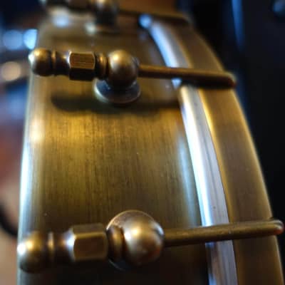 Rickard 11" Antiqued Brass Spunover Banjo with Dobson Tone Ring image 4