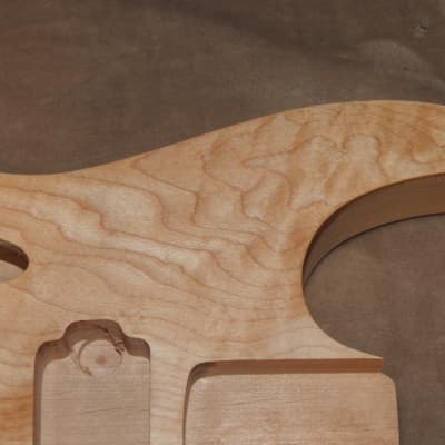 Unfinished Jackson Dinky Style Super Strat Body 2 Piece Alder with a Figured Birdseye Maple 2 Piece Top Double Humbucker Pickup Routes 3 Pounds 1.7 Ounces Chambered Semi-Hollow Very Light! image 24