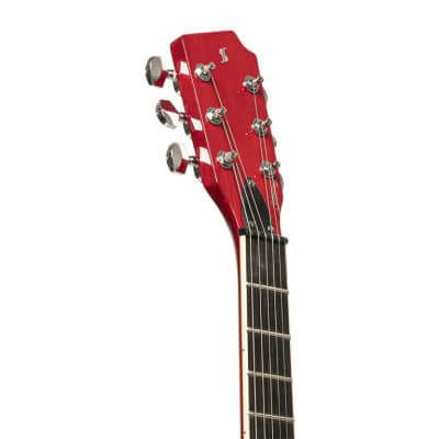 STAGG Electric Guitar Silveray Series 533 Model With Chambered Maple Body Red semi-hollow image 5