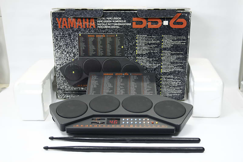Portable Yamaha DD-6 Electronic Digital Percussion 4 Pad Drum Kit Machine With Box & power supply image 1