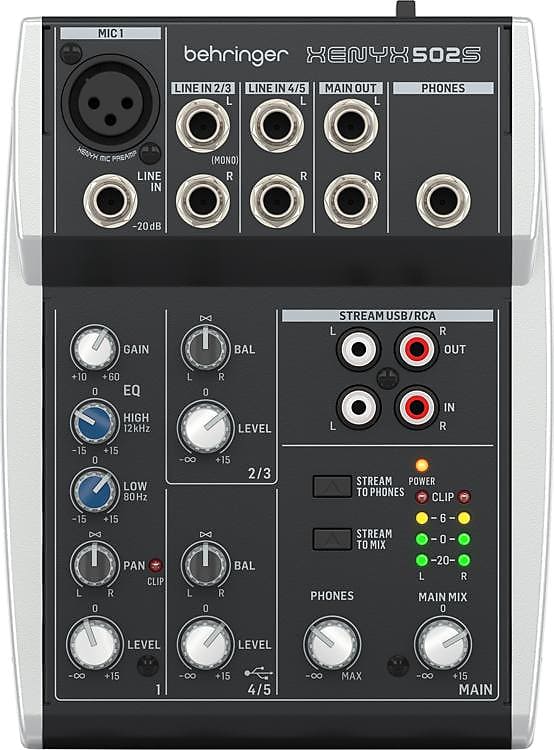 Behringer Xenyx 502S 5-channel Analog Streaming Mixer image 1