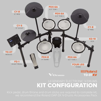 Roland V-Drums TD-07KV Electronic Drum Set image 7