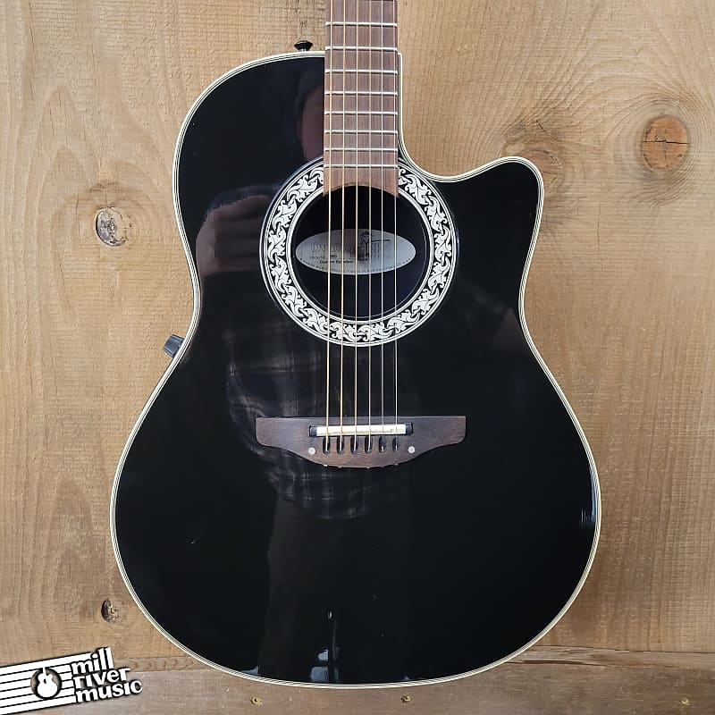 Ovation 1860 Custom Balladeer Black Acoustic Guitar w/ OHSC Used