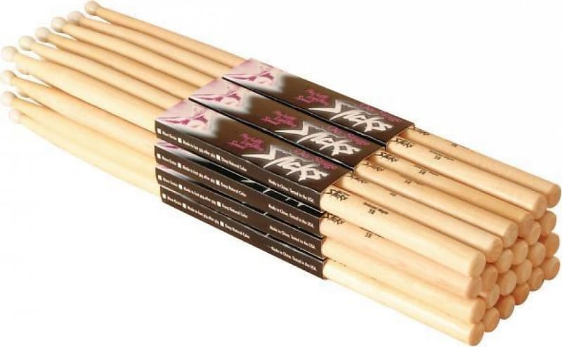 Hickory Drum Sticks (2B, Nylon Tip, 12pr) image 1