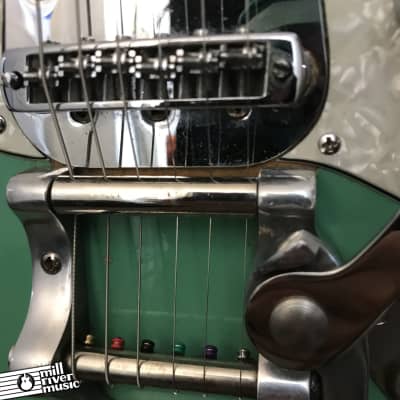Custom "Surfcaster" Offset Parts Guitar Surf Green w/ Tweed Hard Case image 11