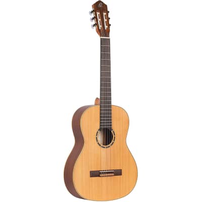 Ortega Guitars 6 String Family Series Full Size Nylon Classical Guitar with Bag, Right, Cedar Top-Natural-Satin, (R122) image 1