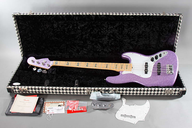2017 Fender Limited Edition Adam Clayton Jazz Bass Purple Sparkle image 1