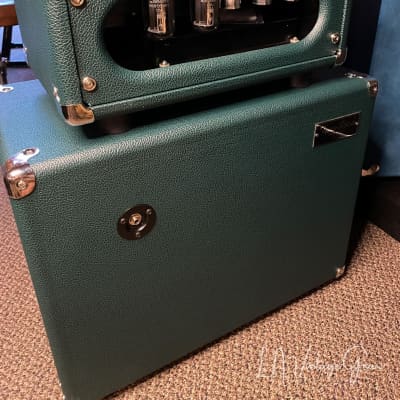 (Pre-Order) Two Rock Studio Signature  Head & 1x12 Matching Closed Back Cab in Green Tolex w/Cane Grill image 4
