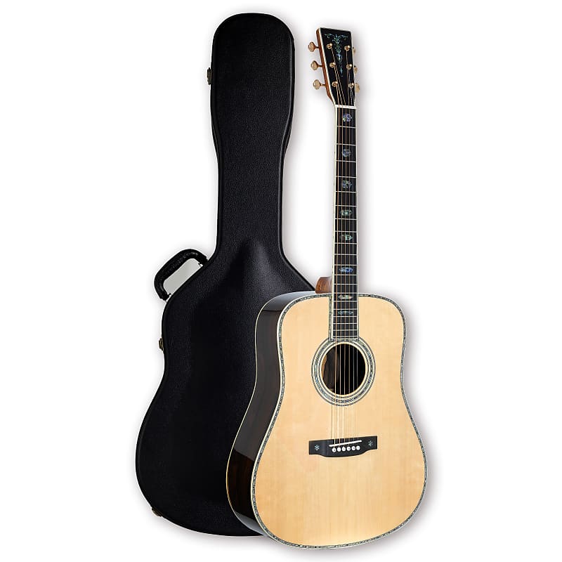 TARIO 41'' Acoustic All Solid Guitar Solid A+Sitka Spruce Top Solid Palo Santo Back and Sides Mahogany Neck Including a Wooden Case,High Gloss image 1