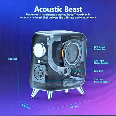 Divoom Tivoo Max Pixel Art Cassa Bluetooth 40w Audio 256 led RGB image 8