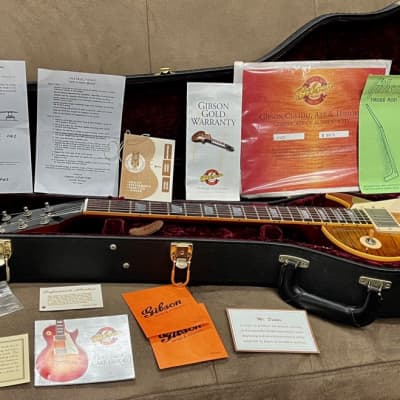 Gibson 1958 Gibson Les Paul Custom Authentic Custom Shop Historic Flame Top 2001 - Iced Tea for sale
