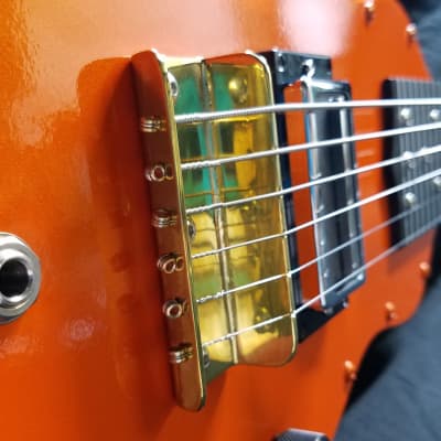 Fouke Industrial Guitars Aluminum Lap Steel Guitar ESSB Model 2022 Illusion Tangerine Twist image 9