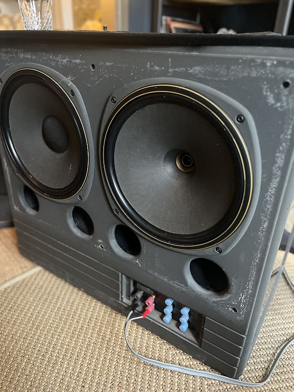 Tannoy Dual 15” Full Range Studio Monitors (Pair) - Velti shadow grey soft-texture finish. High pressure twin laminate in shadow grey with metallic speckled finish on top, bottom and sides. image 1