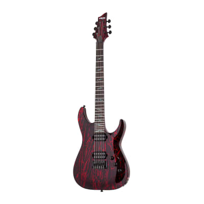 Schecter C-1 Silver Mountain Electric Guitar (Blood Moon) Bundle with Hard Shell Protective Carrying Case image 2