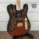 James Burton Telecaster Electric Guitar Red Paisley Flames Serial US22183621