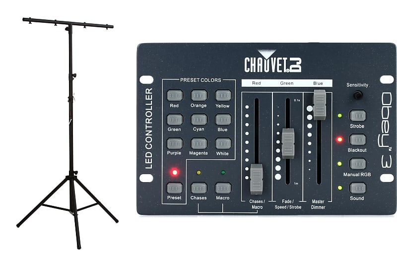 Chauvet DJ CH-03 Heavy Duty Tripod Lighting Stand Bundle with | Reverb