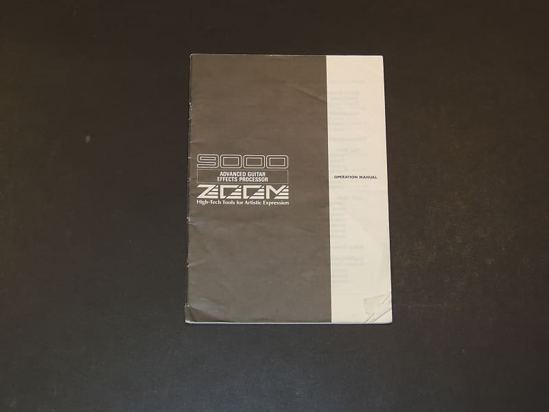 Zoom 9000 Advanced Guitar Effects Processor Operation Manual Reverb