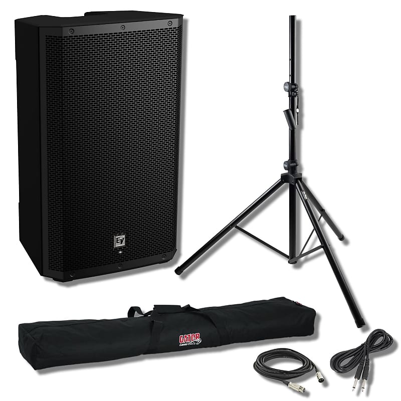 Electro-Voice ZLX-15P-G2 1000W 15-inch Powered Bluetooth Speaker with Speaker Stand, Carry Bag, and Cables Bundle image 1