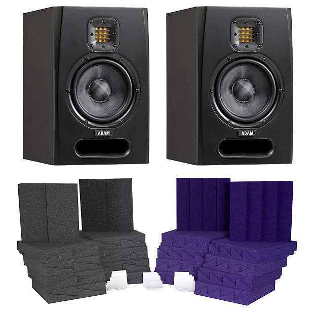 ADAM Studio Monitors F5 Pair with Auralex D36DST Roominator Reverb