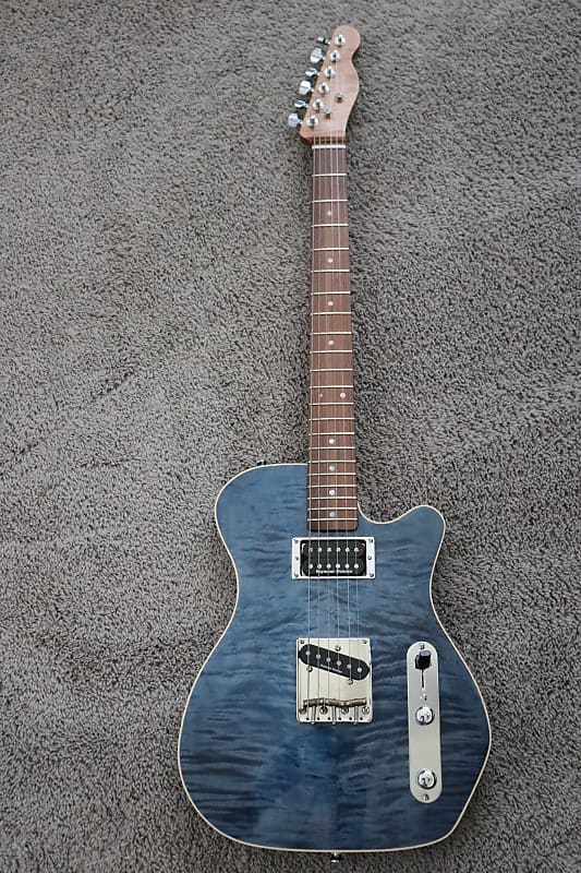 Kevin Barnes Custom Guitars #033 Tele-Inspired - Denim Blue Flame image 1