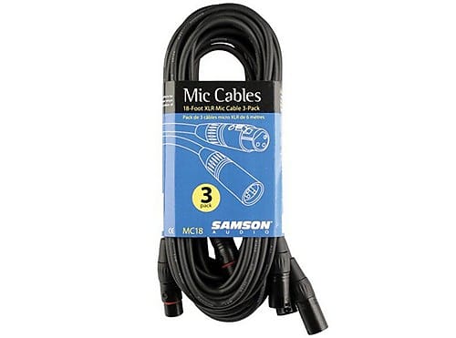 Samson MC18 XLR Microphone Cable (3-Pack)(New) image 1