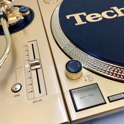 2 Technics SL-1200 MK5 Custom Gold Turntables with White LED , New