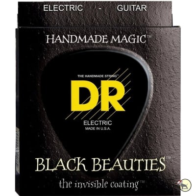 DR Strings Black Beauties Black Colored Electric Guitar Strings: 7-String Heavy 11-60 image 1
