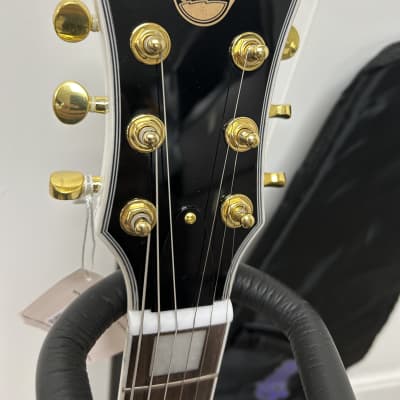 Pignose PGG-259 Mini Electric Travel Guitar - White w/Gold Hardware w/Gig Bag image 3