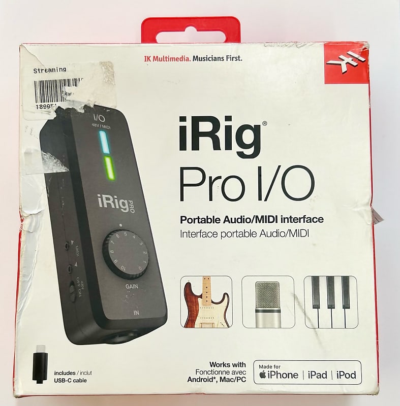 IK Multimedia iRig Pro I/O Mobile Audio Interface 2010s - Black