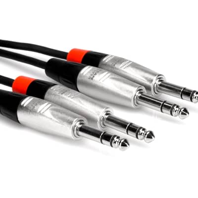 Hosa HSS003X2 -3' Pro Series Dual 1/4" TRS to Dual 1/4" TRS Audio Cable image 2